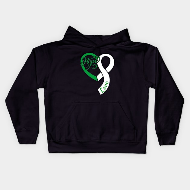 Tourette Syndrome Awareness Hope Love Heart Ribbon Valentines Day - Love Shouldn't Hurt Kids Hoodie by DAN LE